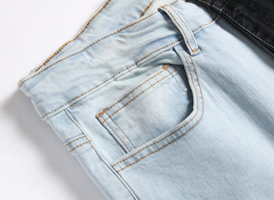 Jeans Stretch Bicolor con Costuras de Diseño para Hombre - Image 10