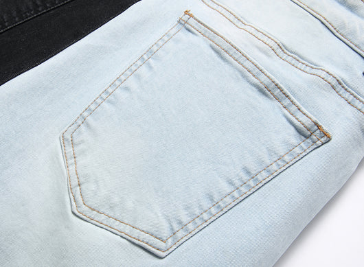 Jeans Stretch Bicolor con Costuras de Diseño para Hombre - Image 12