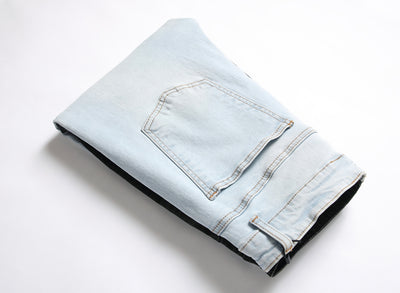 Jeans Stretch Bicolor con Costuras de Diseño para Hombre - Image 15
