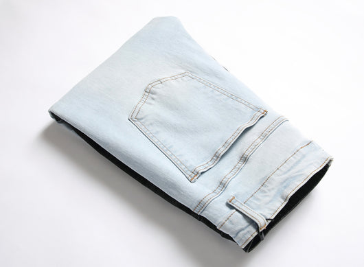 Jeans Stretch Bicolor con Costuras de Diseño para Hombre - Image 15