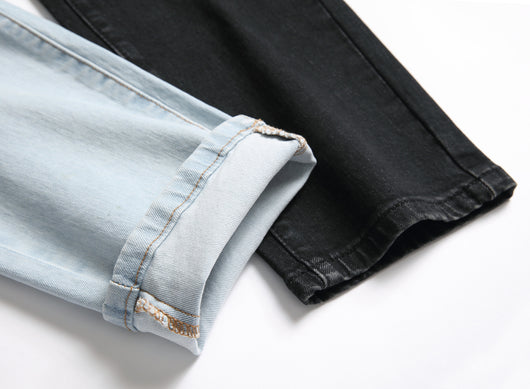 Jeans Stretch Bicolor con Costuras de Diseño para Hombre - Image 16