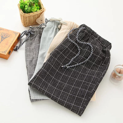 Pantalones Casuales Cuadros Harem de Nueve Puntos - Image 18