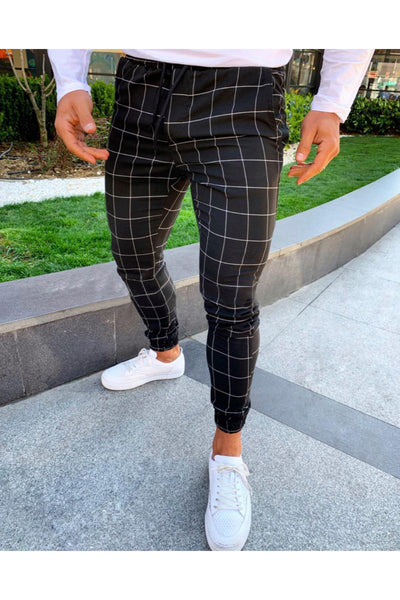 Pantalones casuales a cuadros con tecnología stretch para hombre - Image 7