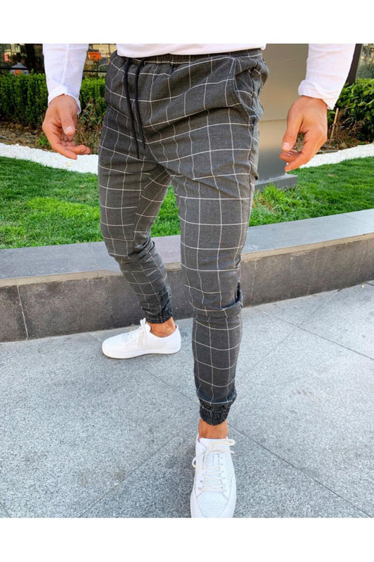 Pantalones casuales a cuadros con tecnología stretch para hombre - Image 9