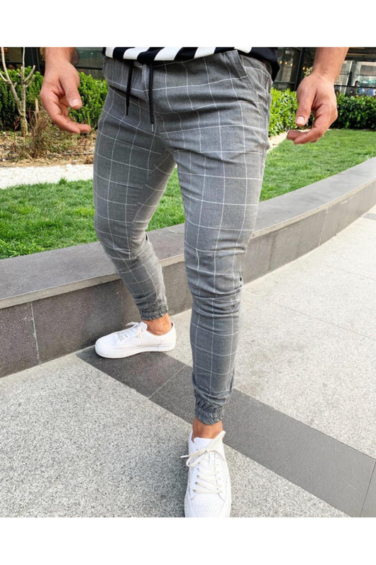 Pantalones casuales a cuadros con tecnología stretch para hombre - Image 10