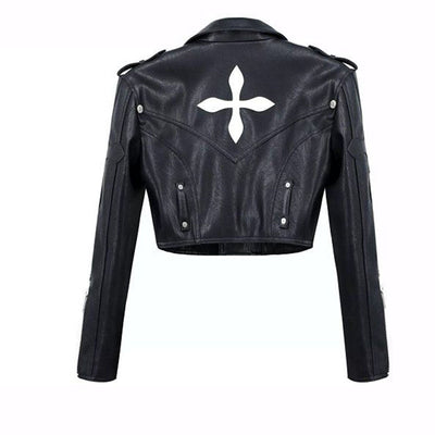 Chaqueta de Cuero para Motociclista con Cuello Solapa - Manga Larga Versátil - Image 12