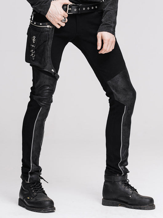 Pantalón de Cuero Negro Slim Fit con Detalles de Costura y Cierre - Image 9