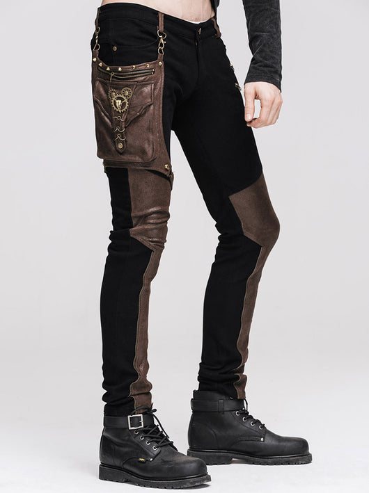 Pantalón de Cuero Negro Slim Fit con Detalles de Costura y Cierre - Image 10