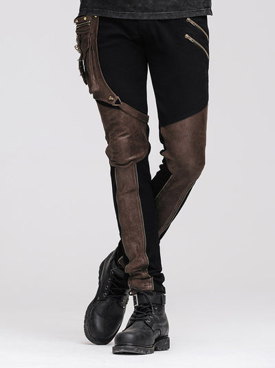 Pantalón de Cuero Negro Slim Fit con Detalles de Costura y Cierre - Image 11