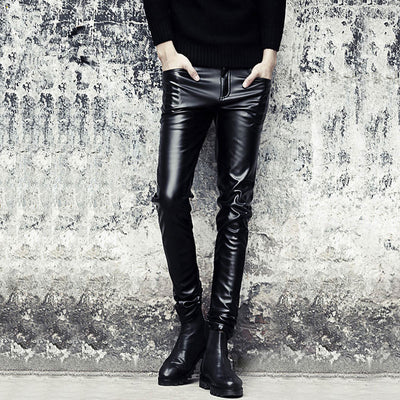 Pantalón de Cuero Negro Slim Fit con Detalles de Costura y Cierre - Image 18