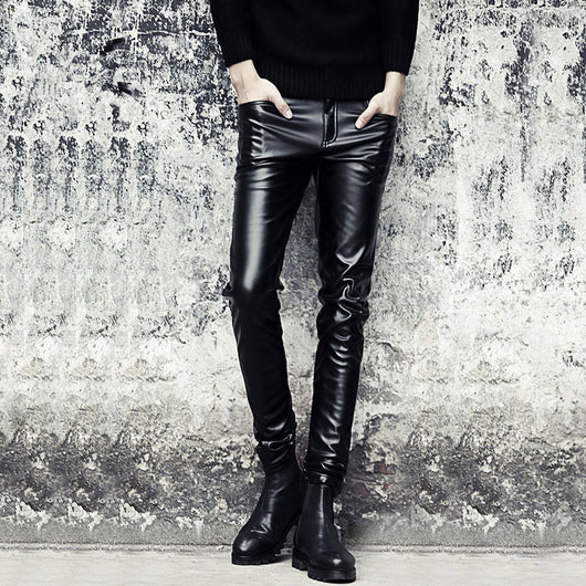 Pantalón de Cuero Negro Slim Fit con Detalles de Costura y Cierre - Image 18
