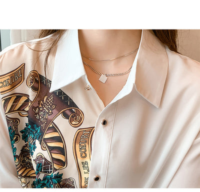 Blusa Retro Coreana con Costuras Irregulares y Manga Larga para Mujer - Image 11