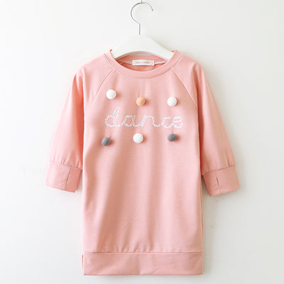 Vestido Niña Manga Larga con Estampado de Letras - Image 12