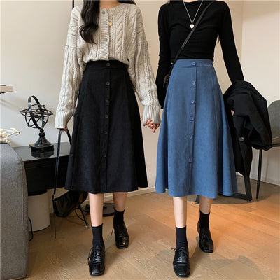 Falda Midi Cintura Alta Estilo A-Line para Invierno - Image 10
