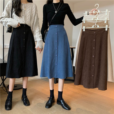 Falda Midi Cintura Alta Estilo A-Line para Invierno - Image 12