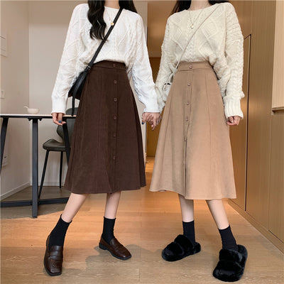 Falda Midi Cintura Alta Estilo A-Line para Invierno - Image 15