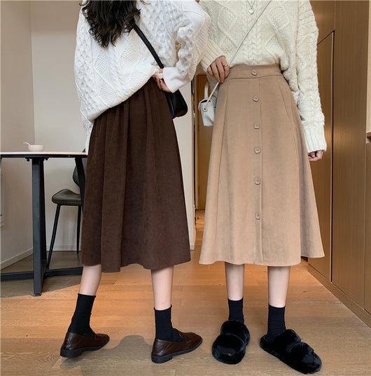 Falda Midi Cintura Alta Estilo A-Line para Invierno - Image 16