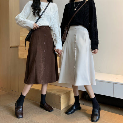 Falda Midi Cintura Alta Estilo A-Line para Invierno - Image 18