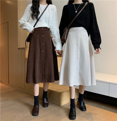 Falda Midi Cintura Alta Estilo A-Line para Invierno - Image 19