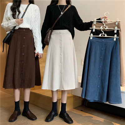 Falda Midi Cintura Alta Estilo A-Line para Invierno - Image 20
