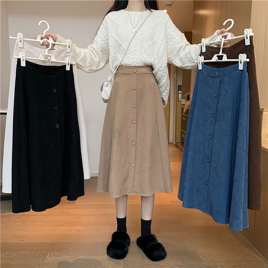 Falda Midi Cintura Alta Estilo A-Line para Invierno - Image 21