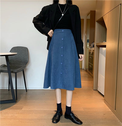 Falda Midi Cintura Alta Estilo A-Line para Invierno - Image 40