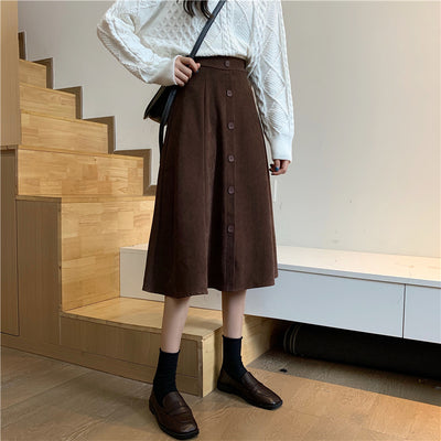 Falda Midi Cintura Alta Estilo A-Line para Invierno - Image 51