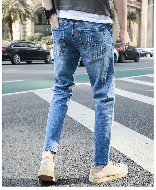 Jeans Slim Fit Coreano Elástico con Roturas Modernas - Image 8