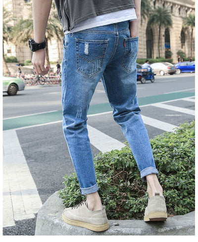Jeans Slim Fit Coreano Elástico con Roturas Modernas - Image 9