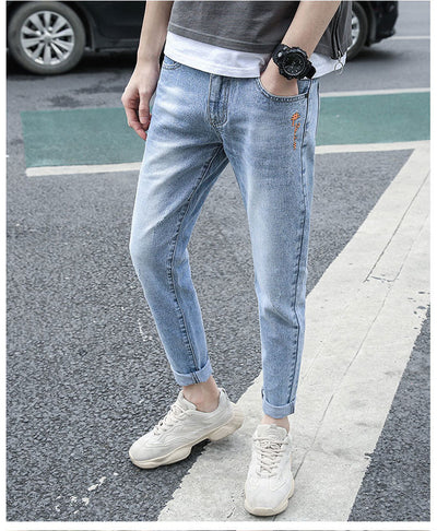 Jeans Slim Fit Coreano Elástico con Roturas Modernas - Image 12