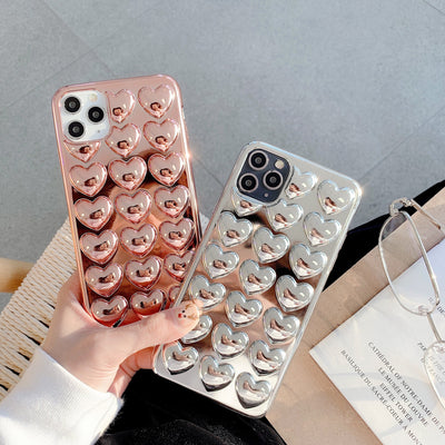 Funda para Teléfono con Diseño 3D de Corazón Electrochapada - Image 5