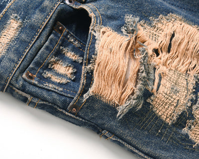 Pantalones Vaqueros con Parche Bordado God Cow Destroyed - Image 12