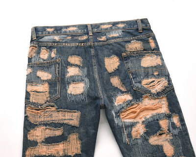 Pantalones Vaqueros con Parche Bordado God Cow Destroyed - Image 15