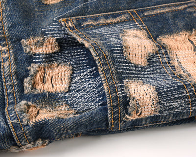 Pantalones Vaqueros con Parche Bordado God Cow Destroyed - Image 16