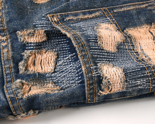 Pantalones Vaqueros con Parche Bordado God Cow Destroyed - Image 16