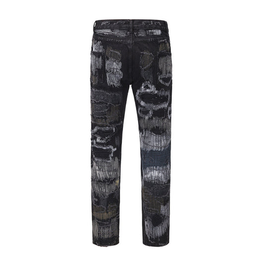 Pantalones Vaqueros con Parche Bordado God Cow Destroyed - Image 17