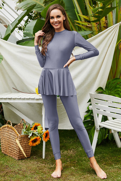 Traje de Baño Integral Modesto de Manga Larga con Protección Solar - Image 21
