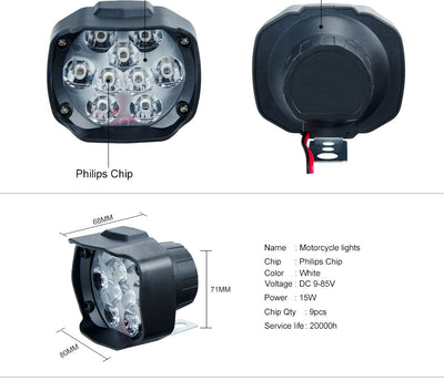 Faros LED Auxiliares L15 para Moto y Auto Eléctrico – Potencia y Visibilidad Superior - Image 6
