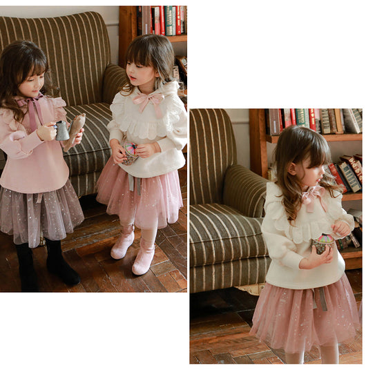 Sudadera con Capucha de Terciopelo y Encaje para Niñas Talla Plus - Image 36