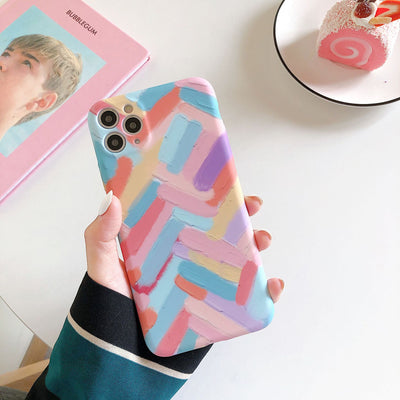 Funda Móvil Rayas de Color con Líquido Suave - Image 7