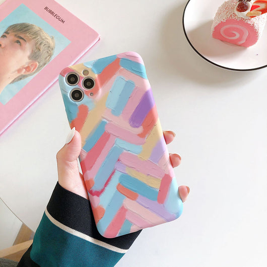 Funda Móvil Rayas de Color con Líquido Suave - Image 7