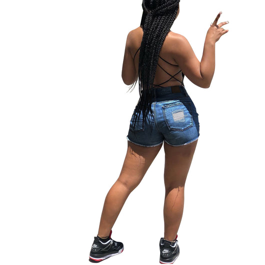 Shorts de Mezclilla para Mujer con Roturas Irregulares y Flecos Desflecados - Image 16
