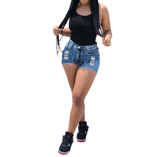 Shorts de Mezclilla para Mujer con Roturas Irregulares y Flecos Desflecados - Image 17