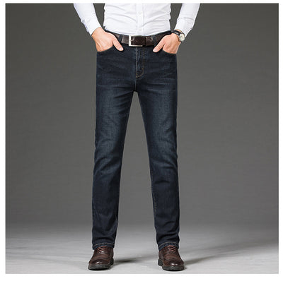 Pantalones Vaqueros Talla Grande para Hombre con Elasticidad y Corte Recto - Image 9