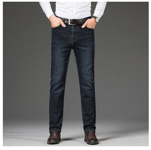 Pantalones Vaqueros Talla Grande para Hombre con Elasticidad y Corte Recto - Image 9