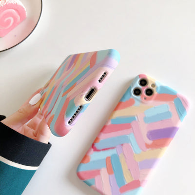 Funda Móvil Rayas de Color con Líquido Suave - Image 12