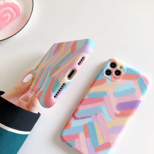 Funda Móvil Rayas de Color con Líquido Suave - Image 12