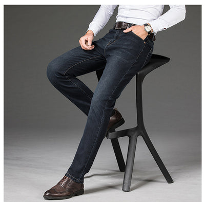 Pantalones Vaqueros Talla Grande para Hombre con Elasticidad y Corte Recto - Image 11