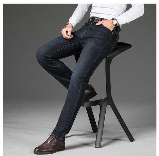 Pantalones Vaqueros Talla Grande para Hombre con Elasticidad y Corte Recto - Image 11