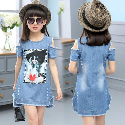 Vestido Denim Strapless para Niña - Diseño Verano - Image 7